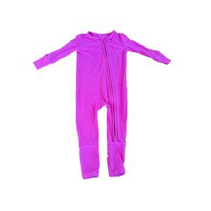 Posh Peanut Magenta Ribbed Solid Convertible Romper 6-9 Months VGUC